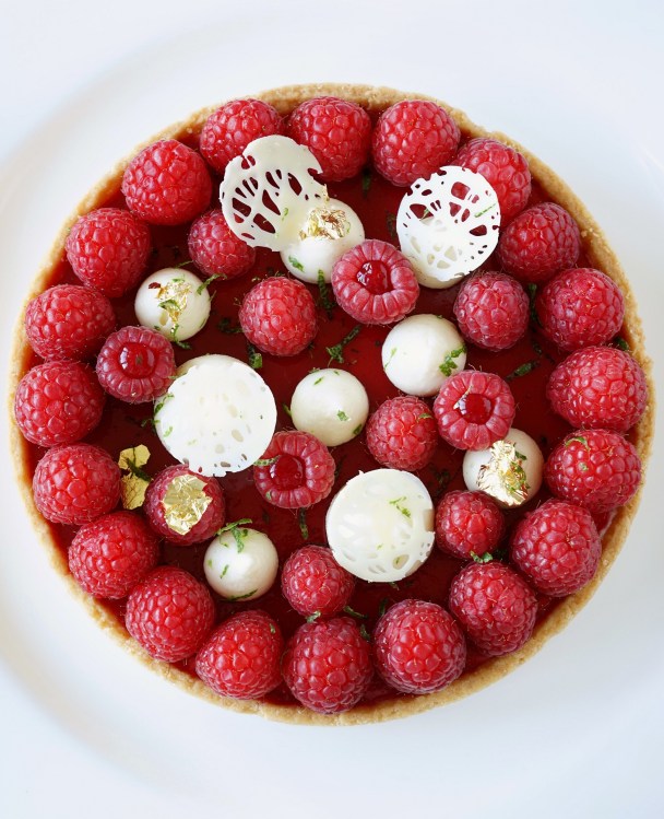 HimbeereWeisse Kuvertüre Limetten Tarte / Framboesa Chocolate Branco Limão Taiti Tarte